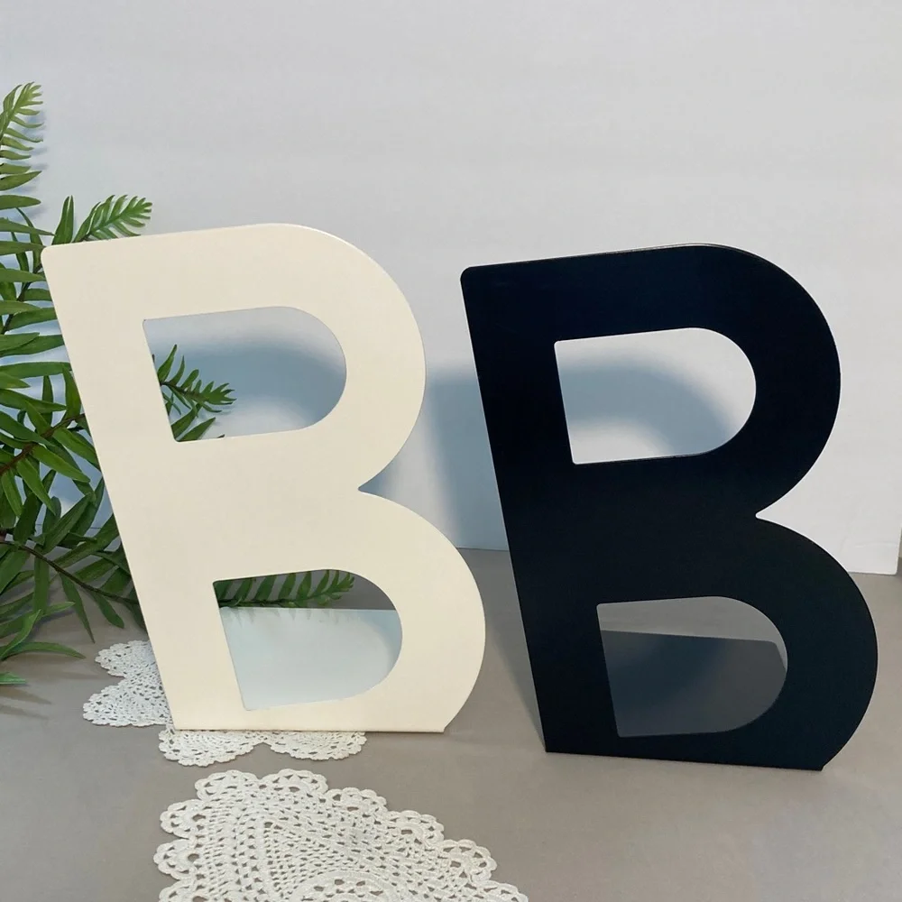 IKEA Black and White Letter B Metal Bookends